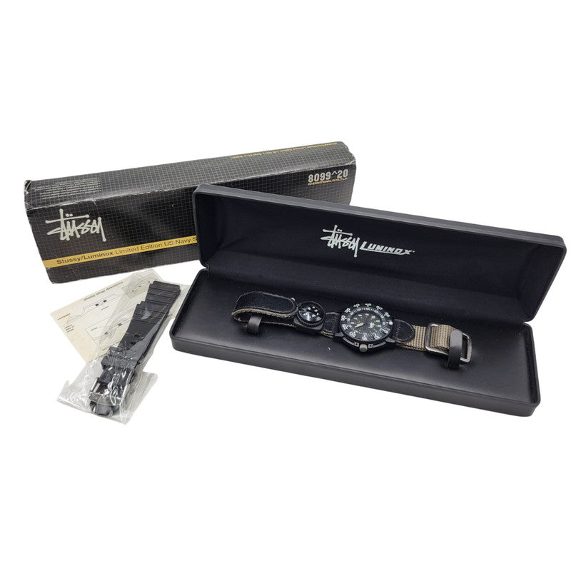 【現状渡し品】【メンズ/レディース】 × STUSSY ステューシー US NAVY SEAL DIVE WATCH 腕時計 197-260115-as-16-izu カラー：ブラック 万代Net店