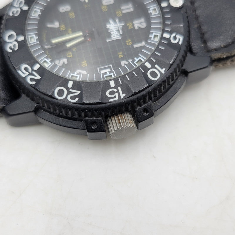 【現状渡し品】【メンズ/レディース】 × STUSSY ステューシー US NAVY SEAL DIVE WATCH 腕時計 197-260115-as-16-izu カラー：ブラック 万代Net店