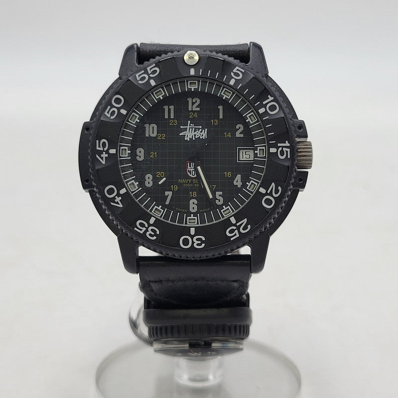 【現状渡し品】【メンズ/レディース】 × STUSSY ステューシー US NAVY SEAL DIVE WATCH 腕時計 197-260115-as-16-izu カラー：ブラック 万代Net店