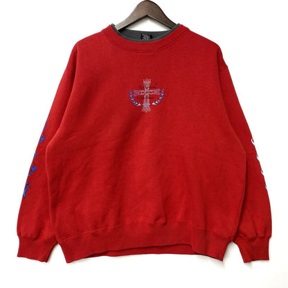 【中古品】【メンズ】 EMOTIONAL PERFORMANCE エモーショナルパフォーマンス SWEATSHIRT スウェットシャツ トレーナー 長袖 トップス 146-260117-as-34-izu サイズ：L カラー：レッド 万代Net店
