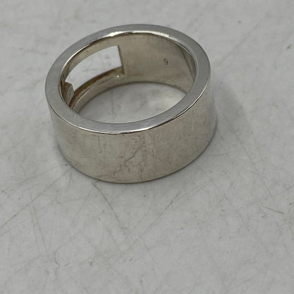 【中古品】【メンズ/レディース】 925 ブランデッド カットアウトGリング 指輪 アクセサリー 182-260121-as-05-izu サイズ：9 カラー：シルバー 万代Net店