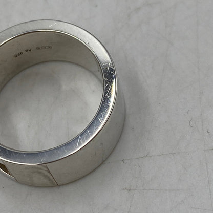 【中古品】【メンズ/レディース】 925 ブランデッド カットアウトGリング 指輪 アクセサリー 182-260121-as-05-izu サイズ：9 カラー：シルバー 万代Net店