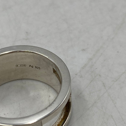 【中古品】【メンズ/レディース】 925 ブランデッド カットアウトGリング 指輪 アクセサリー 182-260121-as-05-izu サイズ：9 カラー：シルバー 万代Net店