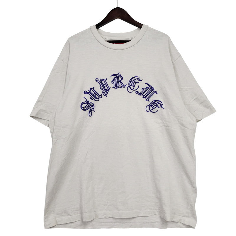 【中古品】【メンズ】 Supreme シュプリーム OLD ENGLISH SS TOP オールド イングリッシュ ショートスリーブ トップス 半袖 Tシャツ 149-260118-kh-03-izu サイズ：XL カラー：ホワイト 万代Net店