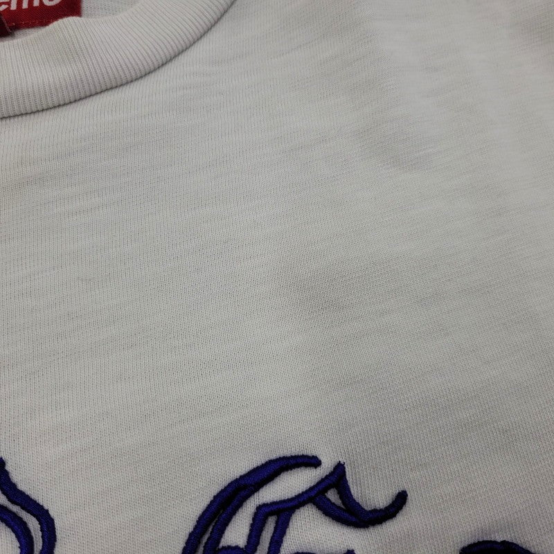 【中古品】【メンズ】 Supreme シュプリーム OLD ENGLISH SS TOP オールド イングリッシュ ショートスリーブ トップス 半袖 Tシャツ 149-260118-kh-03-izu サイズ：XL カラー：ホワイト 万代Net店