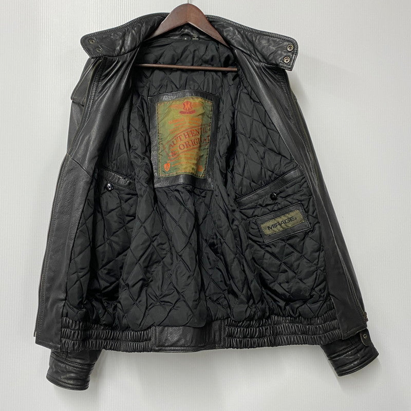 【中古品】【メンズ】 MIRAGE ミラージュ A-2 TYPE LEATHER JACKET レザージャケット アウター 146-260115-as-24-izu サイズ：M カラー：ブラック 万代Net店
