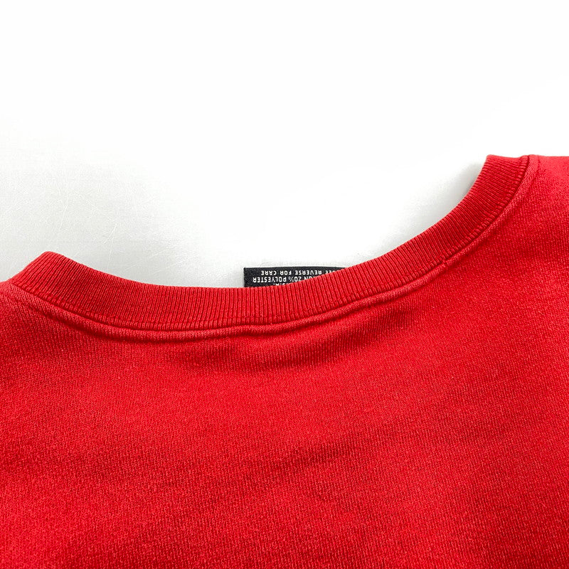 【中古品】【メンズ】 RALPH LAUREN ラルフローレン SWEATSHIRT スウェットシャツ USA製 トレーナー 長袖 トップス 146-260119-as-17-izu サイズ：M/L カラー：レッド 万代Net店