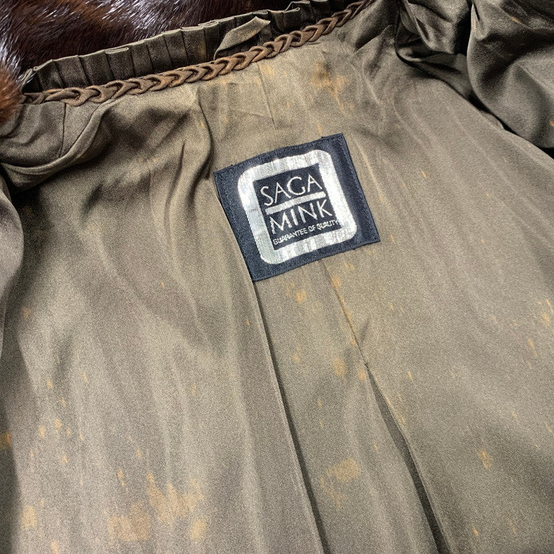 【中古品】【レディース】 SAGA MINK サガ 日本製 DEMIBUFF MINK COAT デミバフ コート アウター 168-260117-cs-08-izu サイズ：F カラー：ブラウン 万代Net店