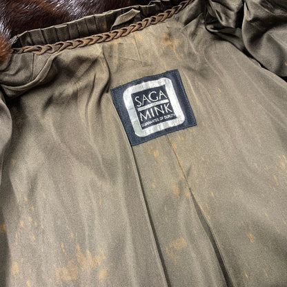 【中古品】【レディース】 SAGA MINK サガ 日本製 DEMIBUFF MINK COAT デミバフ コート アウター 168-260117-cs-08-izu サイズ：F カラー：ブラウン 万代Net店