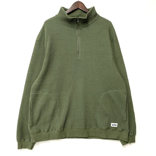 【中古品】【メンズ】 RAD-24AW-CUT005 BIG WAFFLE - HALF ZIP LS SWEATSHIRT ビッグ ワッフル ハーフジップ ロングスリーブ スウェット シャツ トップス 長袖 142-260117-cs-12-izu サイズ：L カラー：グリーン 万代Net店