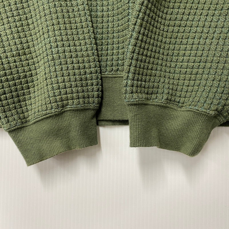 【中古品】【メンズ】 RAD-24AW-CUT005 BIG WAFFLE - HALF ZIP LS SWEATSHIRT ビッグ ワッフル ハーフジップ ロングスリーブ スウェット シャツ トップス 長袖 142-260117-cs-12-izu サイズ：L カラー：グリーン 万代Net店