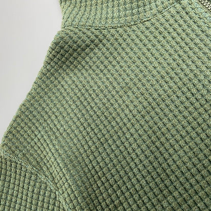 【中古品】【メンズ】 RAD-24AW-CUT005 BIG WAFFLE - HALF ZIP LS SWEATSHIRT ビッグ ワッフル ハーフジップ ロングスリーブ スウェット シャツ トップス 長袖 142-260117-cs-12-izu サイズ：L カラー：グリーン 万代Net店
