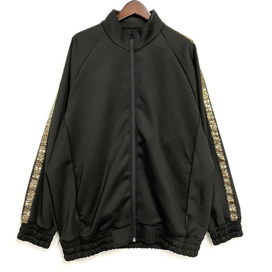【中古品】【メンズ】 CAMBIO カンビオ CARDBOARD KNIT SIDE LINE TRACK JACKET カードボード ニット サイド ライン トラック ジャケット アウター 長袖 147-260122-kh-12-izu サイズ：L カラー：ブラック 万代Net店