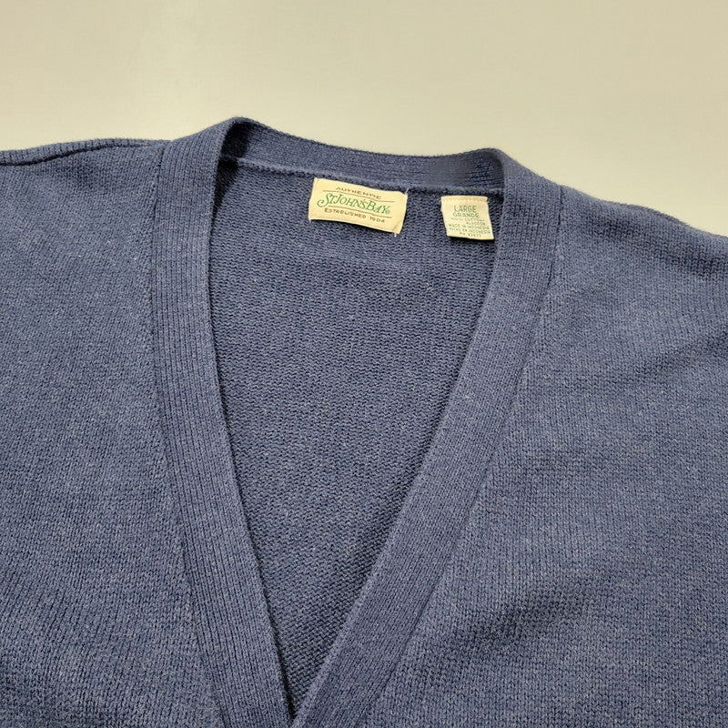 【中古品】【メンズ】 ST.JOHN'S BAY セントジョンズベイ CARDIGAN カーディガン 146-260123-as-21-izu サイズ：L カラー：ネイビー系 万代Net店