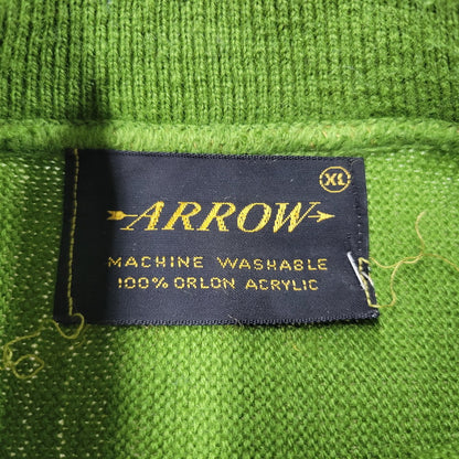 【中古品】【メンズ】 ARROW アロー 70’S ACRYLIC KINT アクリル ニット トップス 長袖 146-260123-cs-15-izu サイズ：XL カラー：グリーン 万代Net店