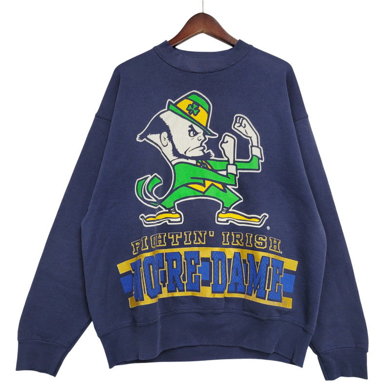 【中古品】【メンズ】 SALEM セーラム 90’S USA製 NOTRE DAME PRINT SWEAT ノートルダム プリント スウェット トップス 長袖 146-260123-cs-14-izu サイズ：XL カラー：ネイビー 万代Net店
