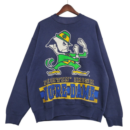【中古品】【メンズ】 SALEM セーラム 90’S USA製 NOTRE DAME PRINT SWEAT ノートルダム プリント スウェット トップス 長袖 146-260123-cs-14-izu サイズ：XL カラー：ネイビー 万代Net店