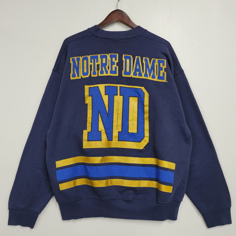 【中古品】【メンズ】 SALEM セーラム 90’S USA製 NOTRE DAME PRINT SWEAT ノートルダム プリント スウェット トップス 長袖 146-260123-cs-14-izu サイズ：XL カラー：ネイビー 万代Net店