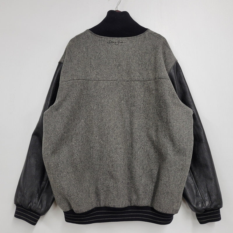【中古品】【メンズ】 QUILTING LINER GENUINE LEATHER×WOOL SUTADIUM JACKET キルティング ライナー ジェニュイン レザー ウール スタジアムジャケット スタジャン 146-260118-tt-01-izu サイズ：XL カラー：グレー×ブラック 万代Net店