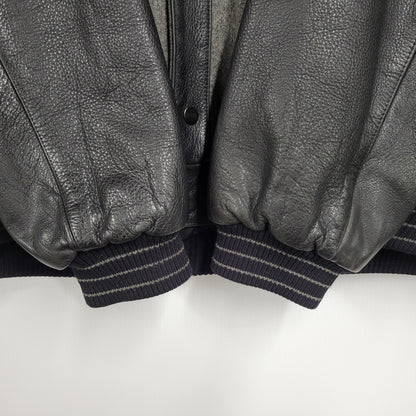 【中古品】【メンズ】 QUILTING LINER GENUINE LEATHER×WOOL SUTADIUM JACKET キルティング ライナー ジェニュイン レザー ウール スタジアムジャケット スタジャン 146-260118-tt-01-izu サイズ：XL カラー：グレー×ブラック 万代Net店