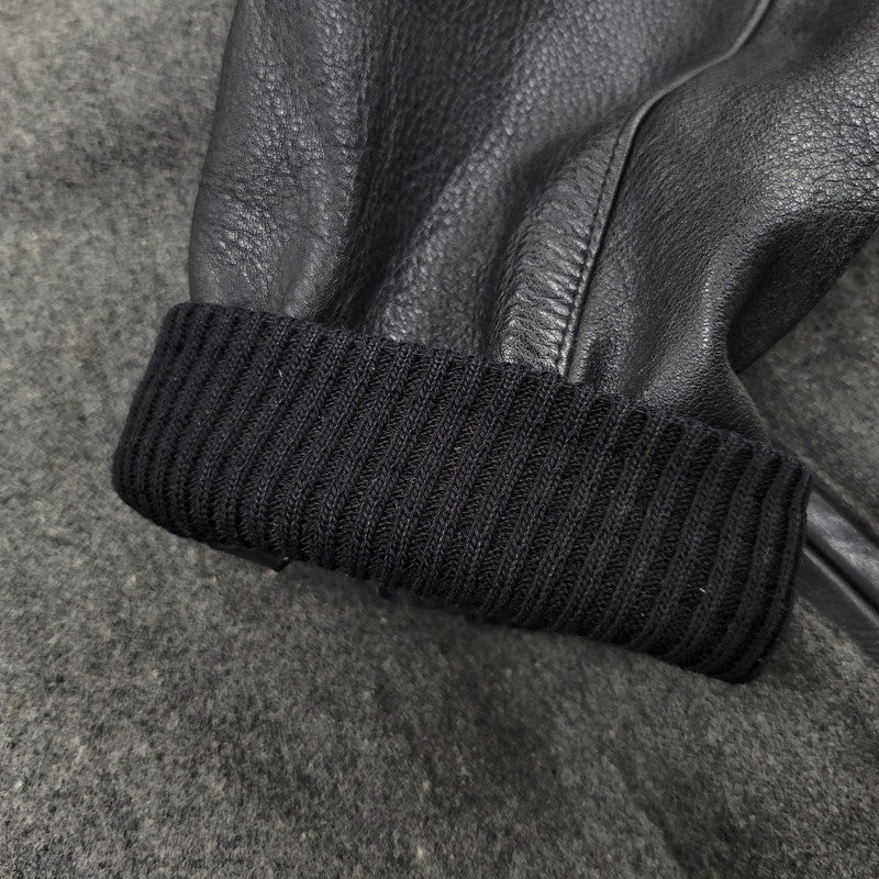 【中古品】【メンズ】 QUILTING LINER GENUINE LEATHER×WOOL SUTADIUM JACKET キルティング ライナー ジェニュイン レザー ウール スタジアムジャケット スタジャン 146-260118-tt-01-izu サイズ：XL カラー：グレー×ブラック 万代Net店