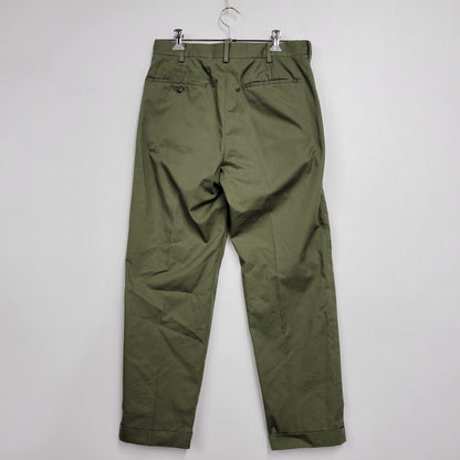 【中古品】【メンズ】 DOUBLE PLEATED CHINO TROUSERS ダブル プリーツ チノ トラウザーズ パンツ ボトムス 153-260118-as-13-izu サイズ：L カラー：カーキ 万代Net店