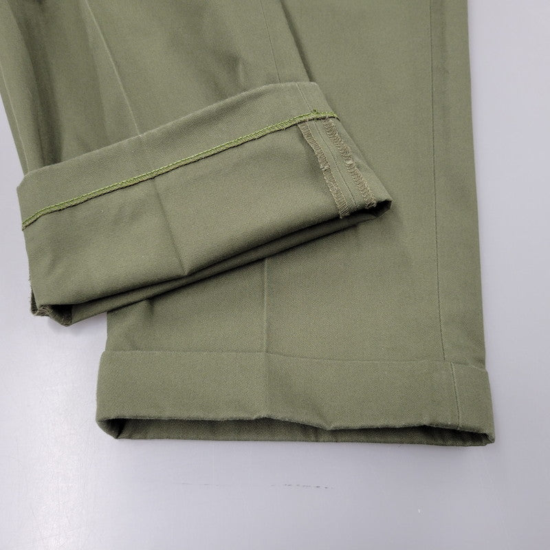 【中古品】【メンズ】 DOUBLE PLEATED CHINO TROUSERS ダブル プリーツ チノ トラウザーズ パンツ ボトムス 153-260118-as-13-izu サイズ：L カラー：カーキ 万代Net店