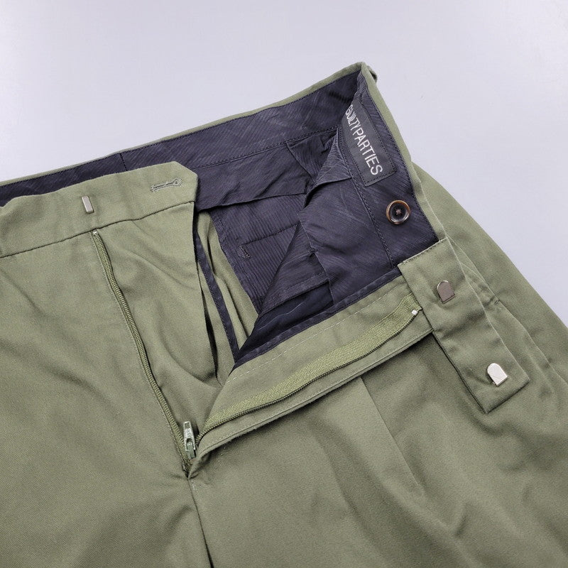 【中古品】【メンズ】 DOUBLE PLEATED CHINO TROUSERS ダブル プリーツ チノ トラウザーズ パンツ ボトムス 153-260118-as-13-izu サイズ：L カラー：カーキ 万代Net店