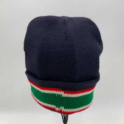 【中古品】【メンズ/レディース】 STRIPE CUFF BEANIE ストライプ カフ ビーニー ニット帽 帽子 185-260119-as-02-izu サイズ：F カラー：ネイビー 万代Net店
