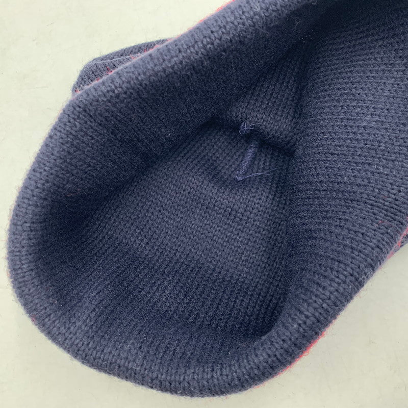 【中古品】【メンズ/レディース】 STRIPE CUFF BEANIE ストライプ カフ ビーニー ニット帽 帽子 185-260119-as-02-izu サイズ：F カラー：ネイビー 万代Net店