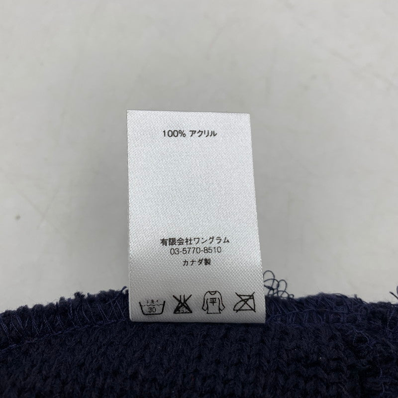 【中古品】【メンズ/レディース】 STRIPE CUFF BEANIE ストライプ カフ ビーニー ニット帽 帽子 185-260119-as-02-izu サイズ：F カラー：ネイビー 万代Net店