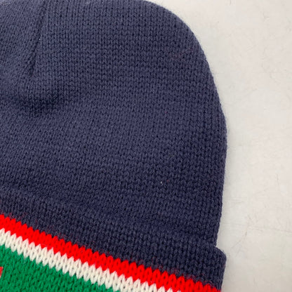 【中古品】【メンズ/レディース】 STRIPE CUFF BEANIE ストライプ カフ ビーニー ニット帽 帽子 185-260119-as-02-izu サイズ：F カラー：ネイビー 万代Net店