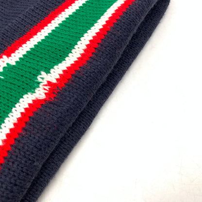 【中古品】【メンズ/レディース】 STRIPE CUFF BEANIE ストライプ カフ ビーニー ニット帽 帽子 185-260119-as-02-izu サイズ：F カラー：ネイビー 万代Net店