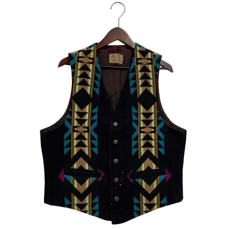 【現状渡し品】【メンズ】 HIGH GRADE WESTERN WEAR NATIVE WOOL VEST ハイ グレード ウエスタン ウェア ウール ベスト トップス 146-260119-kh-02-izu サイズ：42 カラー：ブラック系 万代Net店