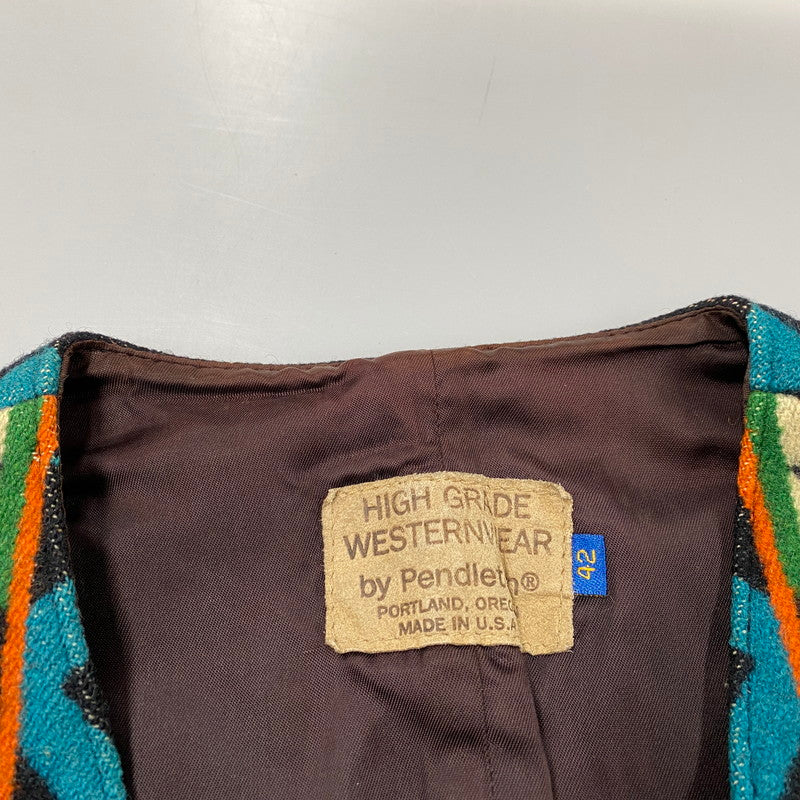 【現状渡し品】【メンズ】 HIGH GRADE WESTERN WEAR NATIVE WOOL VEST ハイ グレード ウエスタン ウェア ウール ベスト トップス 146-260119-kh-02-izu サイズ：42 カラー：ブラック系 万代Net店