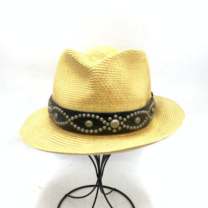 【中古品】【メンズ】 STUDS STRAW HAT スタッズ ストロー ハット USA製 帽子 小物 服飾雑貨 185-260120-ay-05-izu サイズ：L（7 1/4-7 3/8） カラー：バンブー 万代Net店