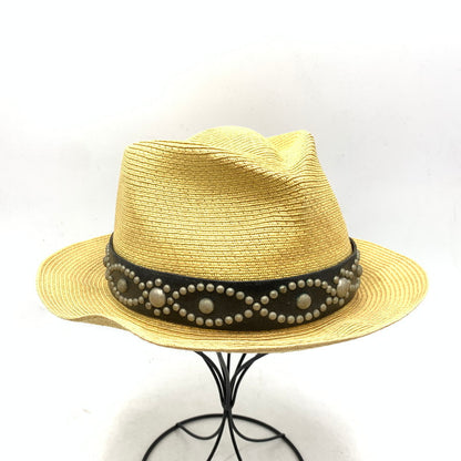 【中古品】【メンズ】 STUDS STRAW HAT スタッズ ストロー ハット USA製 帽子 小物 服飾雑貨 185-260120-ay-05-izu サイズ：L（7 1/4-7 3/8） カラー：バンブー 万代Net店