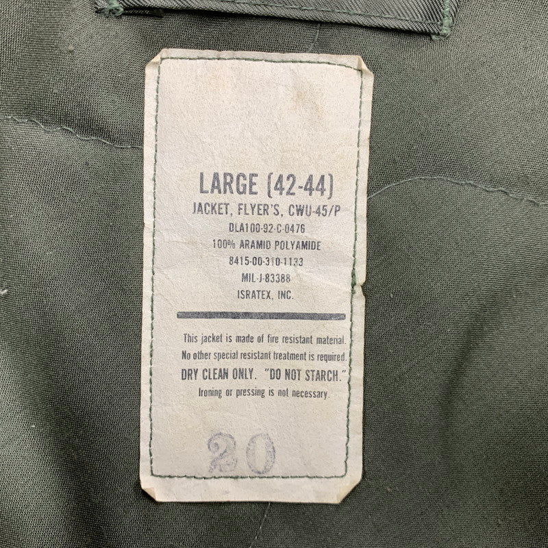 【中古品】【メンズ】 U.S. AIR FORCE ユーエスエアフォース FLIGHT JACKET 100-92-C0476 CWU-45/P フライトジャケット アウター 146-260119-as-06-izu サイズ：L カラー：オリーブ 万代Net店