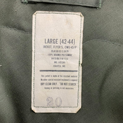 【中古品】【メンズ】 U.S. AIR FORCE ユーエスエアフォース FLIGHT JACKET 100-92-C0476 CWU-45/P フライトジャケット アウター 146-260119-as-06-izu サイズ：L カラー：オリーブ 万代Net店