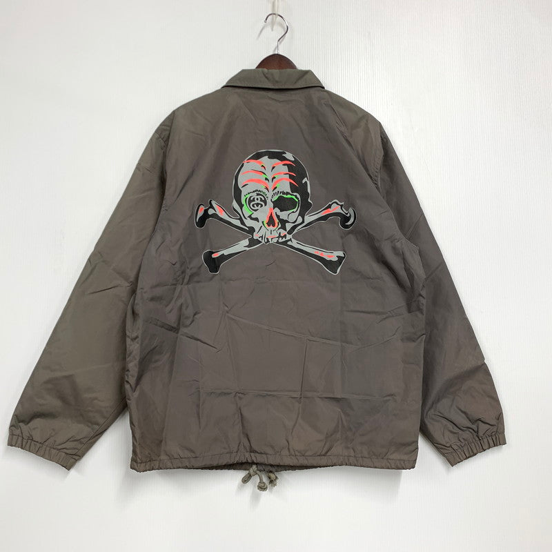 【現状渡し品】【メンズ】 STUSSY AUTHENTIC GEAR ステューシー オーセンティック ギア × NEXUS7 ネクサス セブン COACH JACKET コーチ ジャケット スカル プリント アウター 142-260120-ay-03-izu サイズ：XL カラー：グレー系 万代Net店