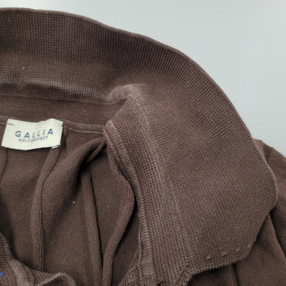 【中古品】【メンズ】 GALLIA KNIT PROJECT ガリア ニット プロジェクト KNIT POLO SHIRT ニット ポロシャツ 半袖 トップス 141-260123-as-30-izu サイズ：M カラー：ブラウン 万代Net店