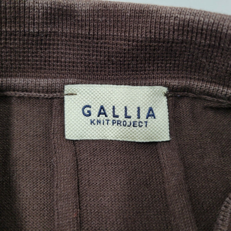 【中古品】【メンズ】 GALLIA KNIT PROJECT ガリア ニット プロジェクト KNIT POLO SHIRT ニット ポロシャツ 半袖 トップス 141-260123-as-30-izu サイズ：M カラー：ブラウン 万代Net店