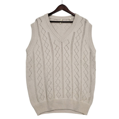 【中古品】【メンズ】 SUNFLOWER サンフラワー 3019 22SS ARGYLE SLIP アーガイル スリップ ベスト 141-260123-cs-08-izu サイズ：L カラー：ベージュ 万代Net店