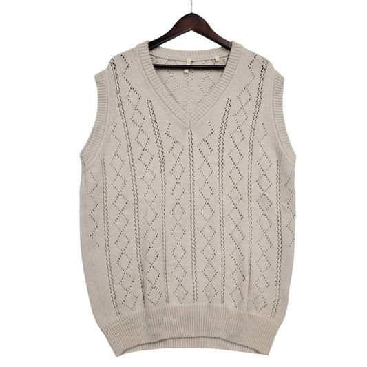 【中古品】【メンズ】 SUNFLOWER サンフラワー 3019 22SS ARGYLE SLIP アーガイル スリップ ベスト 141-260123-cs-08-izu サイズ：L カラー：ベージュ 万代Net店