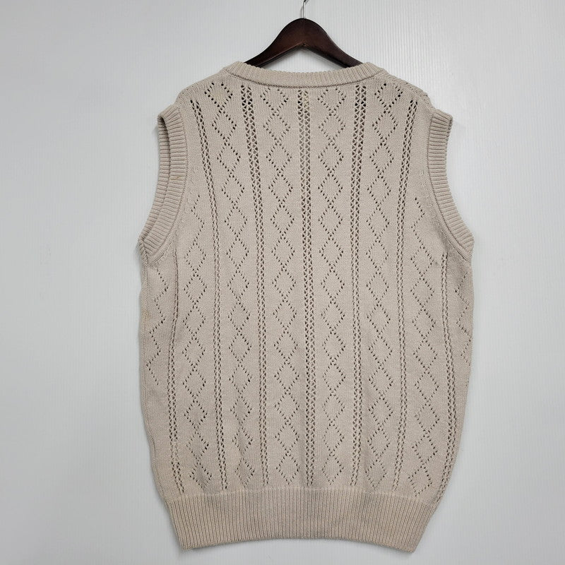 【中古品】【メンズ】 SUNFLOWER サンフラワー 3019 22SS ARGYLE SLIP アーガイル スリップ ベスト 141-260123-cs-08-izu サイズ：L カラー：ベージュ 万代Net店