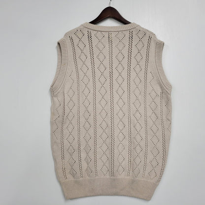 【中古品】【メンズ】 SUNFLOWER サンフラワー 3019 22SS ARGYLE SLIP アーガイル スリップ ベスト 141-260123-cs-08-izu サイズ：L カラー：ベージュ 万代Net店