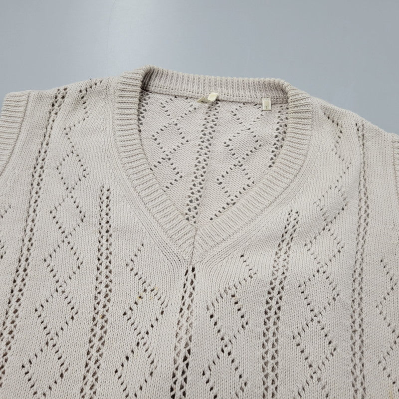 【中古品】【メンズ】 SUNFLOWER サンフラワー 3019 22SS ARGYLE SLIP アーガイル スリップ ベスト 141-260123-cs-08-izu サイズ：L カラー：ベージュ 万代Net店