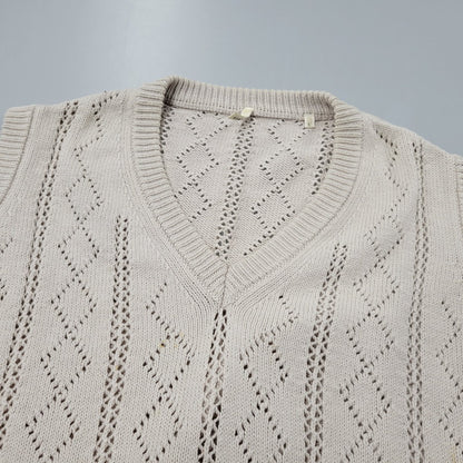 【中古品】【メンズ】 SUNFLOWER サンフラワー 3019 22SS ARGYLE SLIP アーガイル スリップ ベスト 141-260123-cs-08-izu サイズ：L カラー：ベージュ 万代Net店