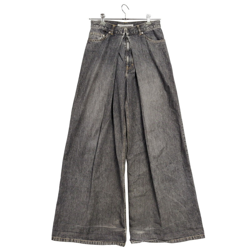 【現状渡し品】【メンズ】 WASHED DENIM WIDE PANTS JLS-02-23 ウォッシュド デニム ワイド パンツ ボトムス 151-260123-as-15-izu サイズ：44 カラー：ブラック 万代Net店