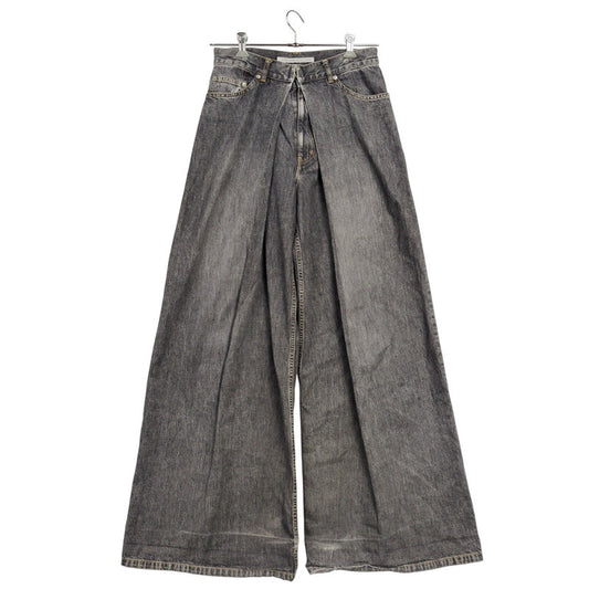 【現状渡し品】【メンズ】 WASHED DENIM WIDE PANTS JLS-02-23 ウォッシュド デニム ワイド パンツ ボトムス 151-260123-as-15-izu サイズ：44 カラー：ブラック 万代Net店